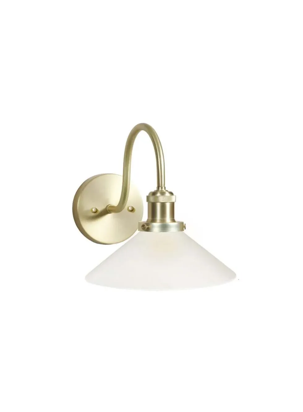 August vegglampe kort - med rett glass