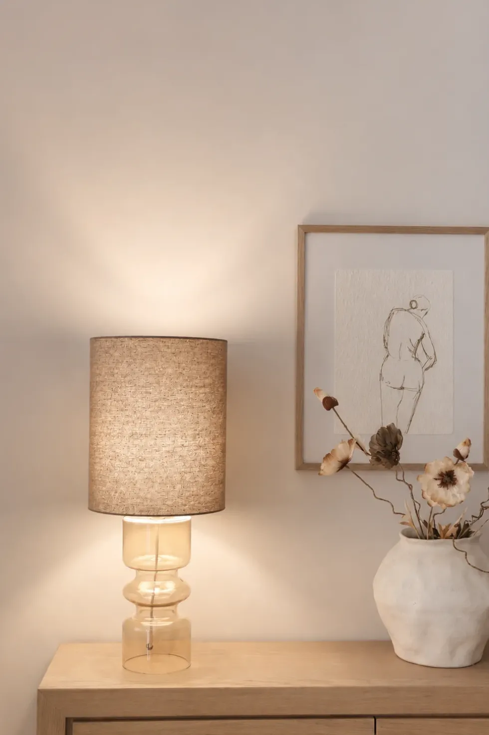Aura bordlampe - cognacfarget glass