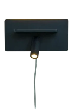 Cargador vegglampe med trådløs lader og USB - Svart