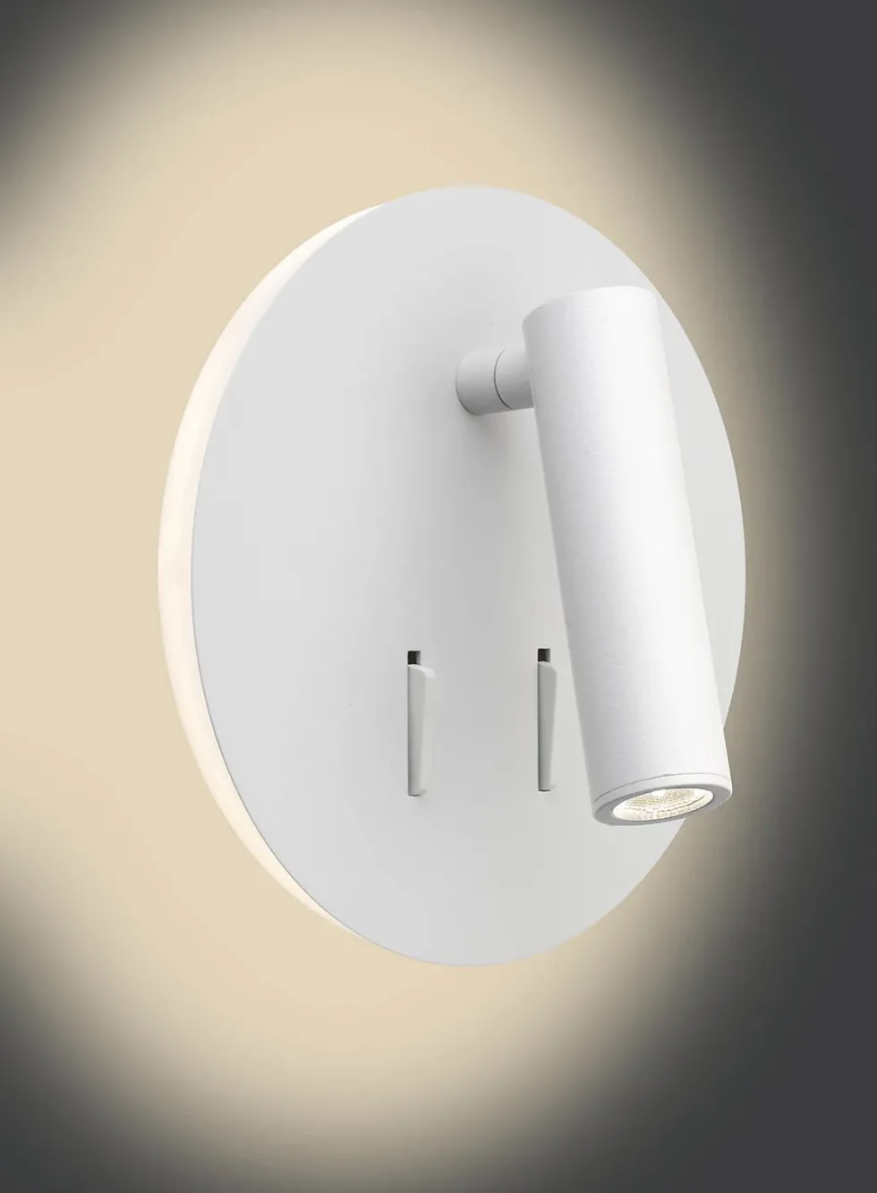 Circle vegglampe - med baklys og rettet leselys
