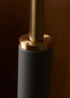 Deluxe gulvlampe - m/dimmer og messingdetaljer