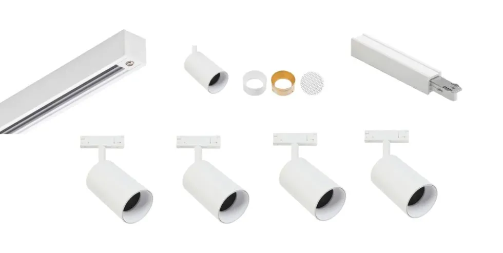 Designline Tube Pro komplett pakke: 1,9 meter skinne m/4 spotter for GU10