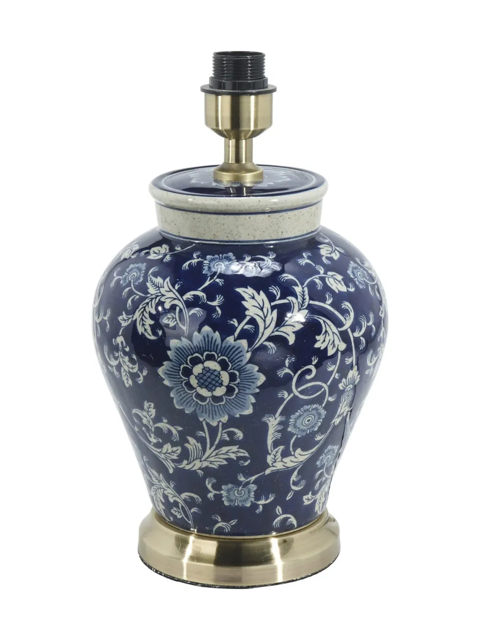 Fang Hong bordlampe - h38 mørk blå blomster
