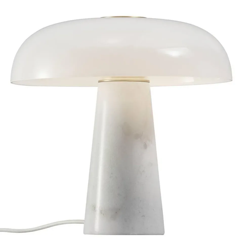 Glossy bordlampe - marmor/glass