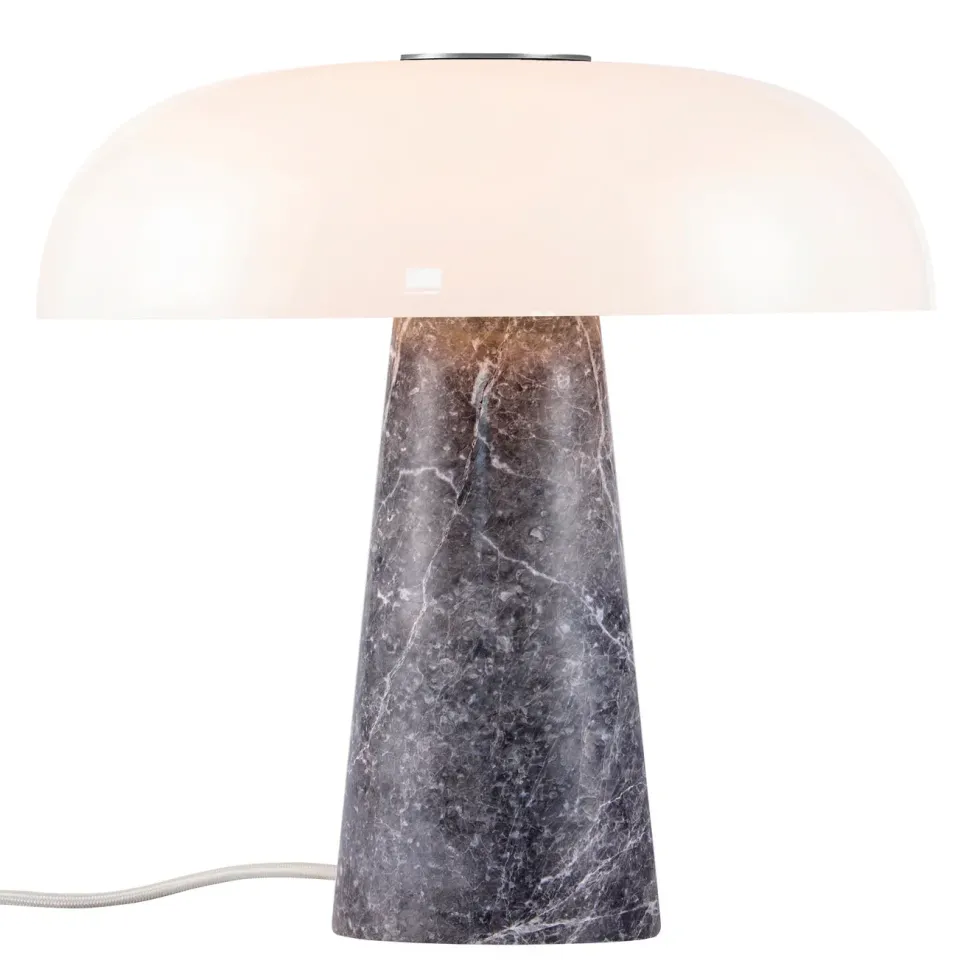 Glossy bordlampe - marmor/glass