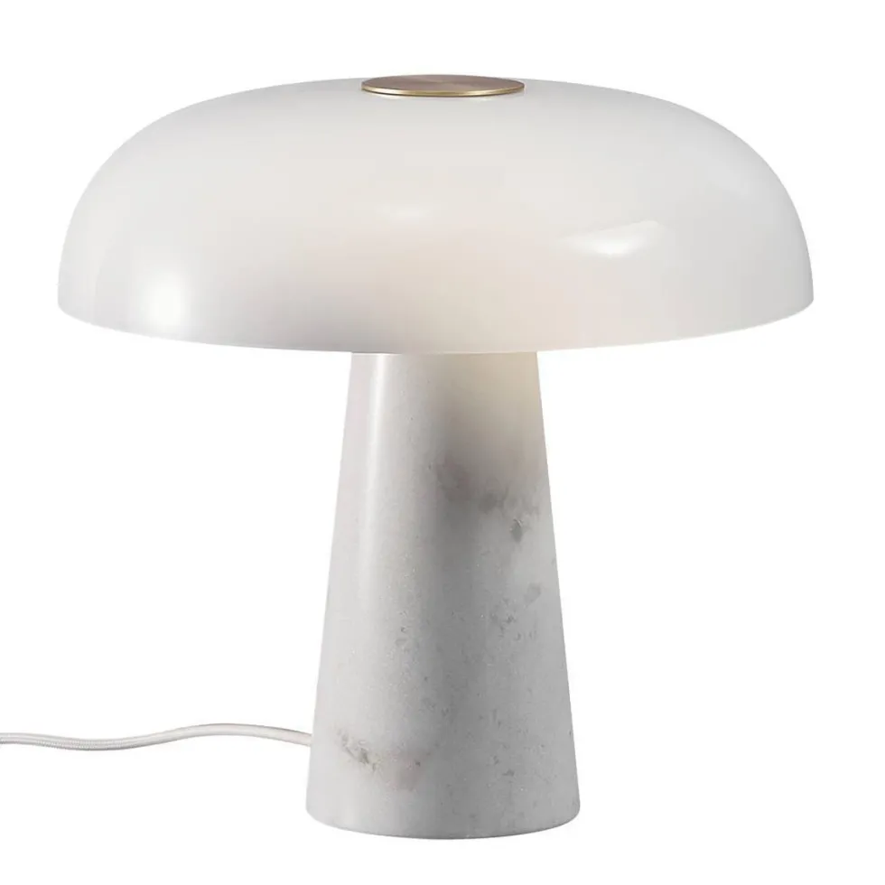 Glossy bordlampe - marmor/glass