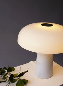 Glossy bordlampe - marmor/glass