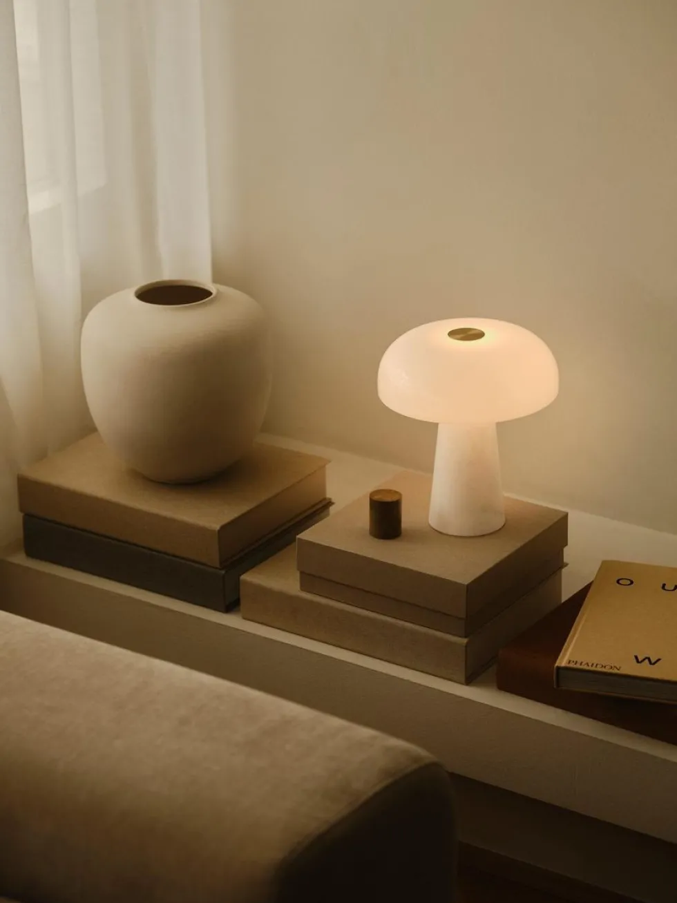 Glossy Mini bordlampe - marmor/glass