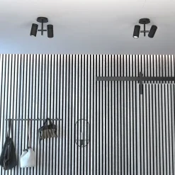 Holder taklampe 2-spotlight - Svart