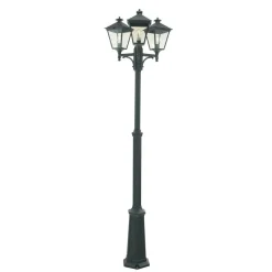 London 483 lyktestolpe 185-275 cm 3 lyktehoder - Svart