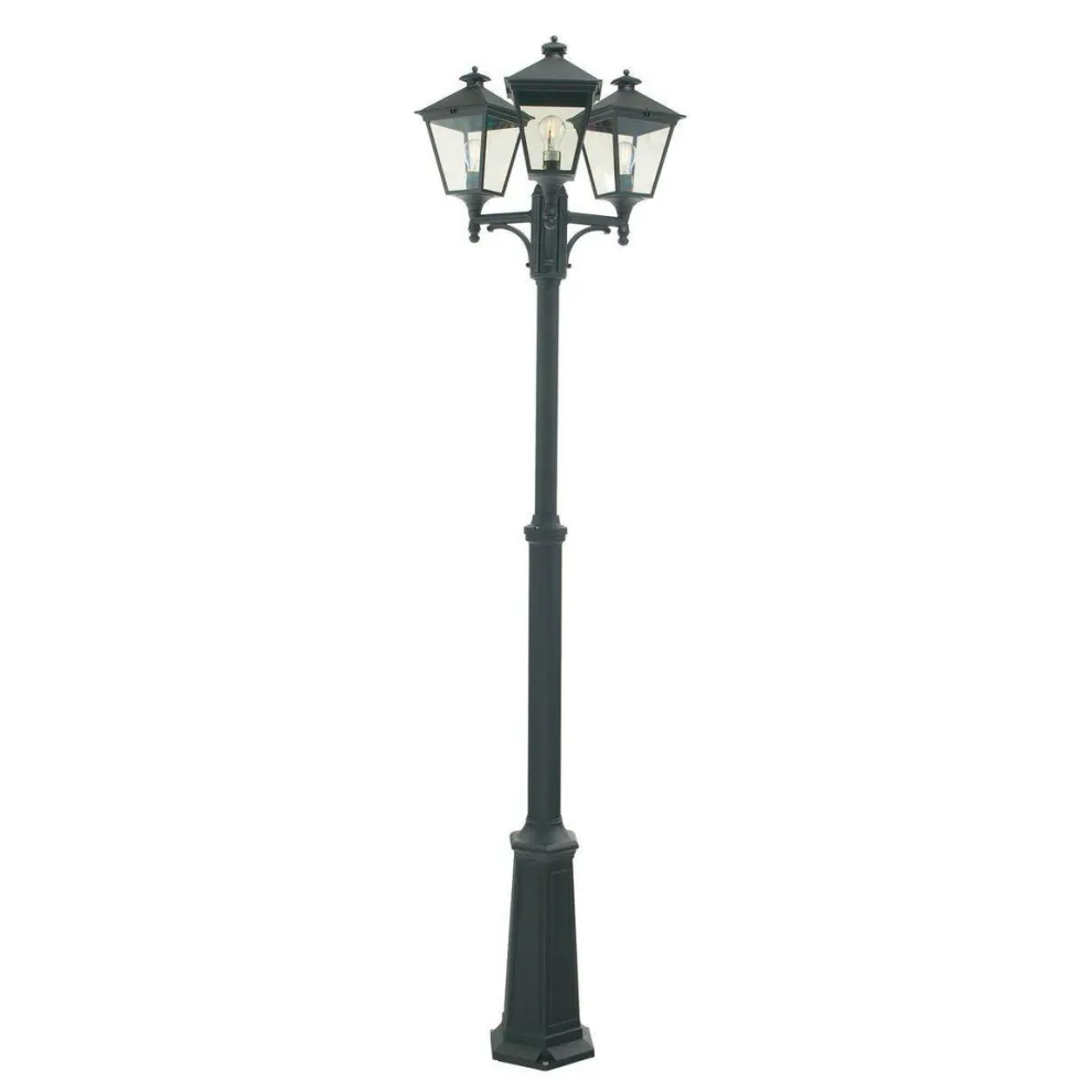 London 483 lyktestolpe 185-275 cm 3 lyktehoder - Svart