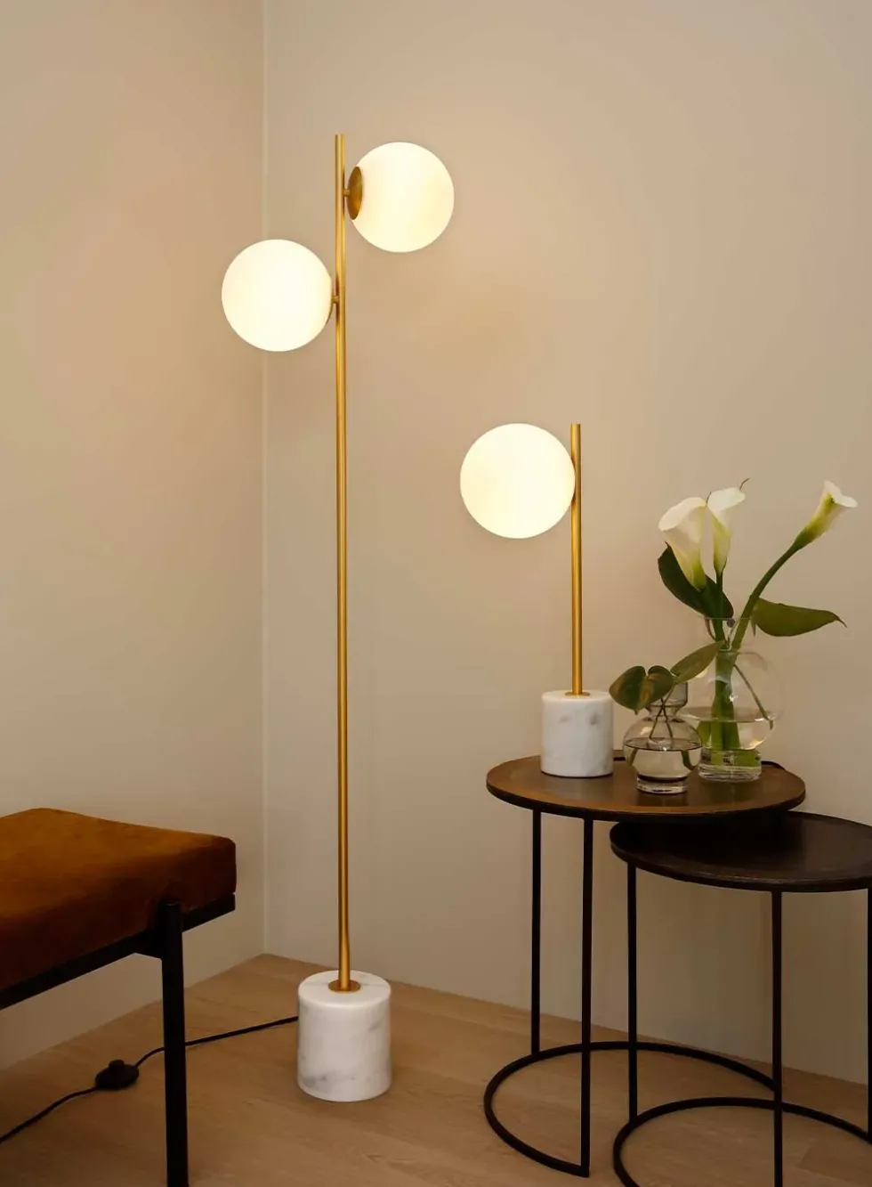 Marble bordlampe H55 marmor