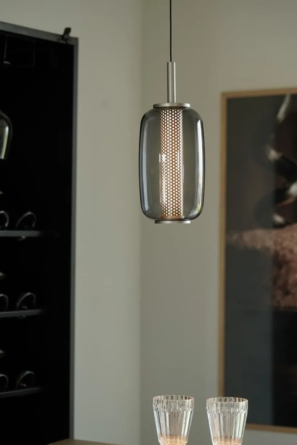 Midnight takpendel i glass med spot - ø13/h31 2700 kelvin - dimbar