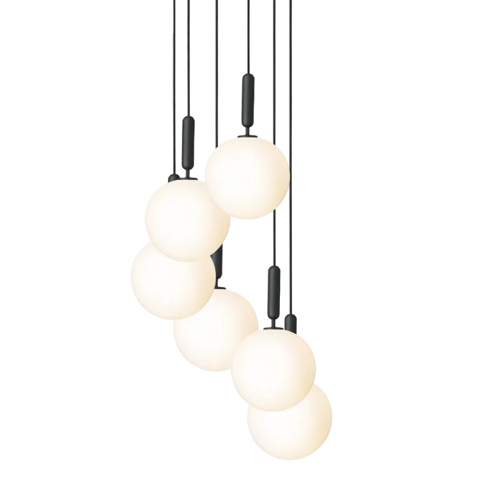 Miira 6 large taklampe - 6 lys klynge
