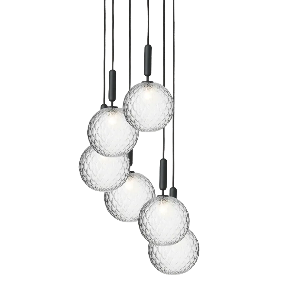 Miira 6 large taklampe - 6 lys klynge
