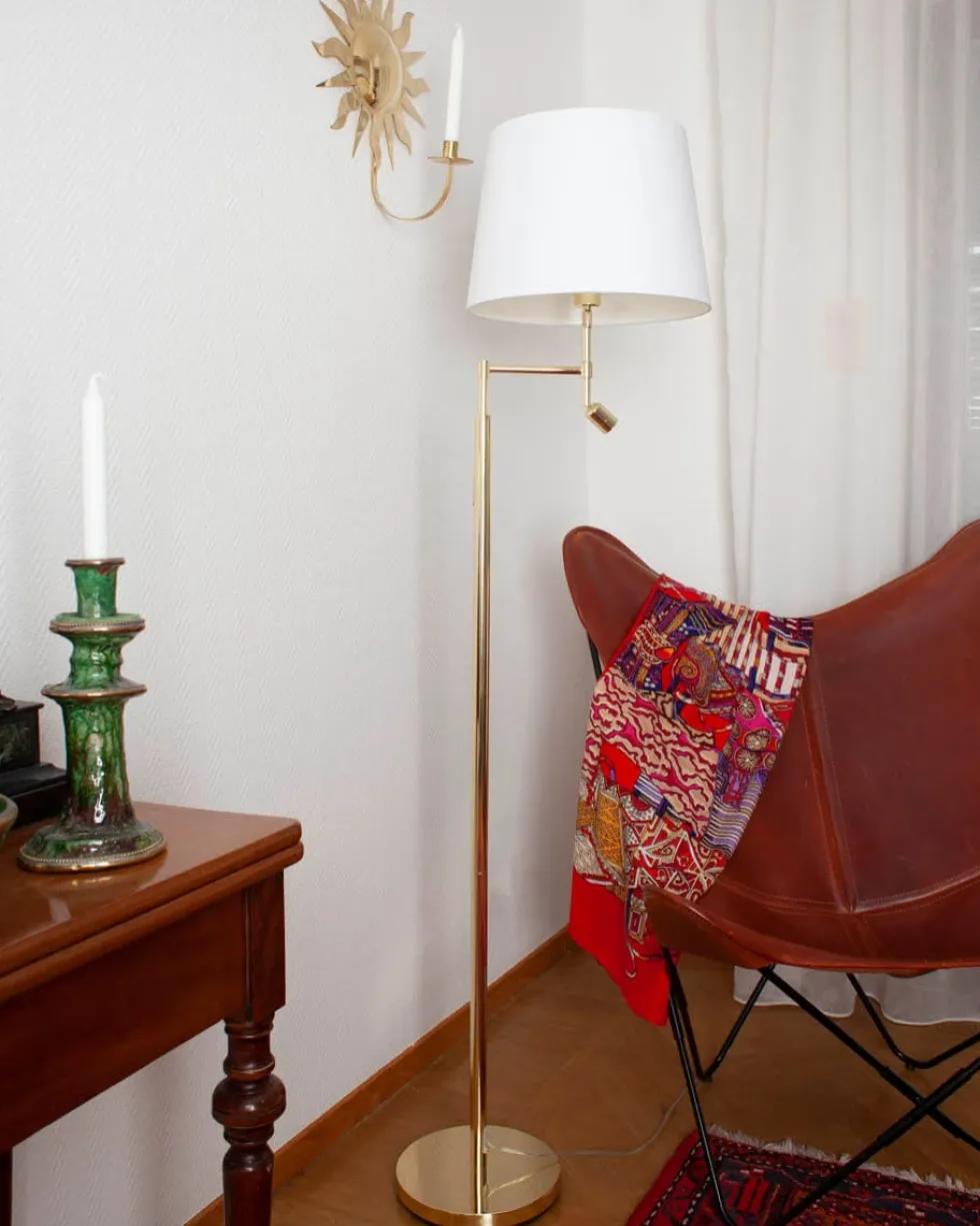 Orlando gulvlampe m/skjerm og m/lesearm