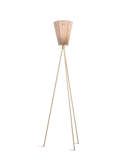 Oslo Wood gulvlampe beige med skjerm