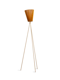 Oslo Wood gulvlampe beige med skjerm
