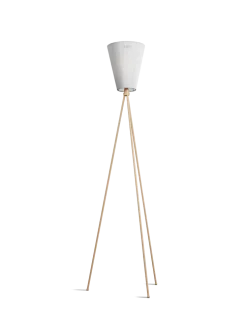 Oslo Wood gulvlampe beige med skjerm