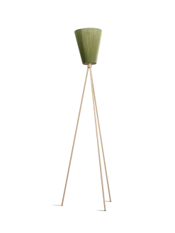 Oslo Wood gulvlampe beige med skjerm