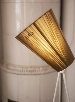 Oslo Wood gulvlampe beige med skjerm