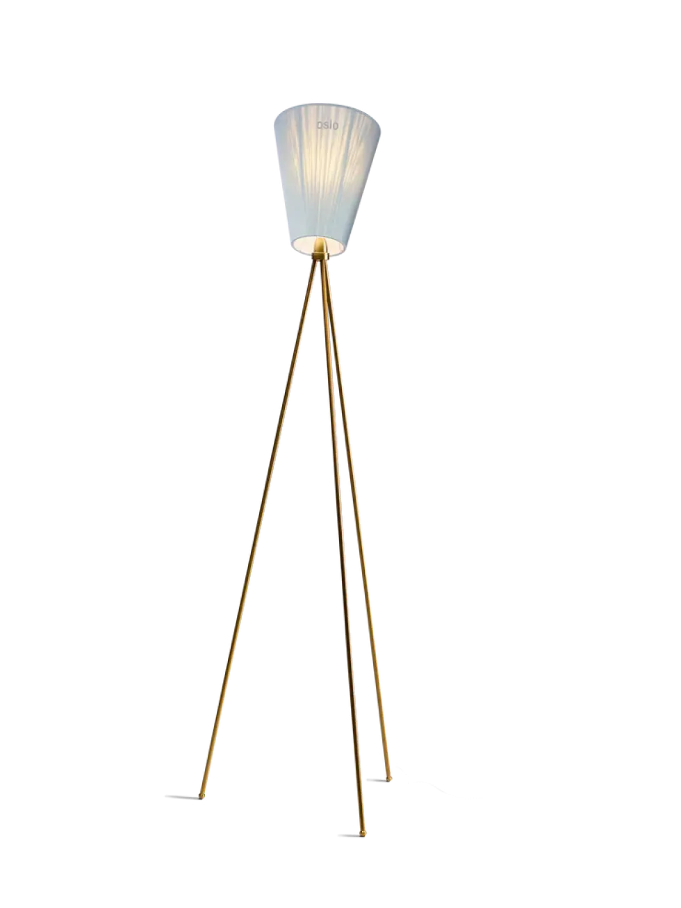 Oslo Wood gulvlampe gull med skjerm