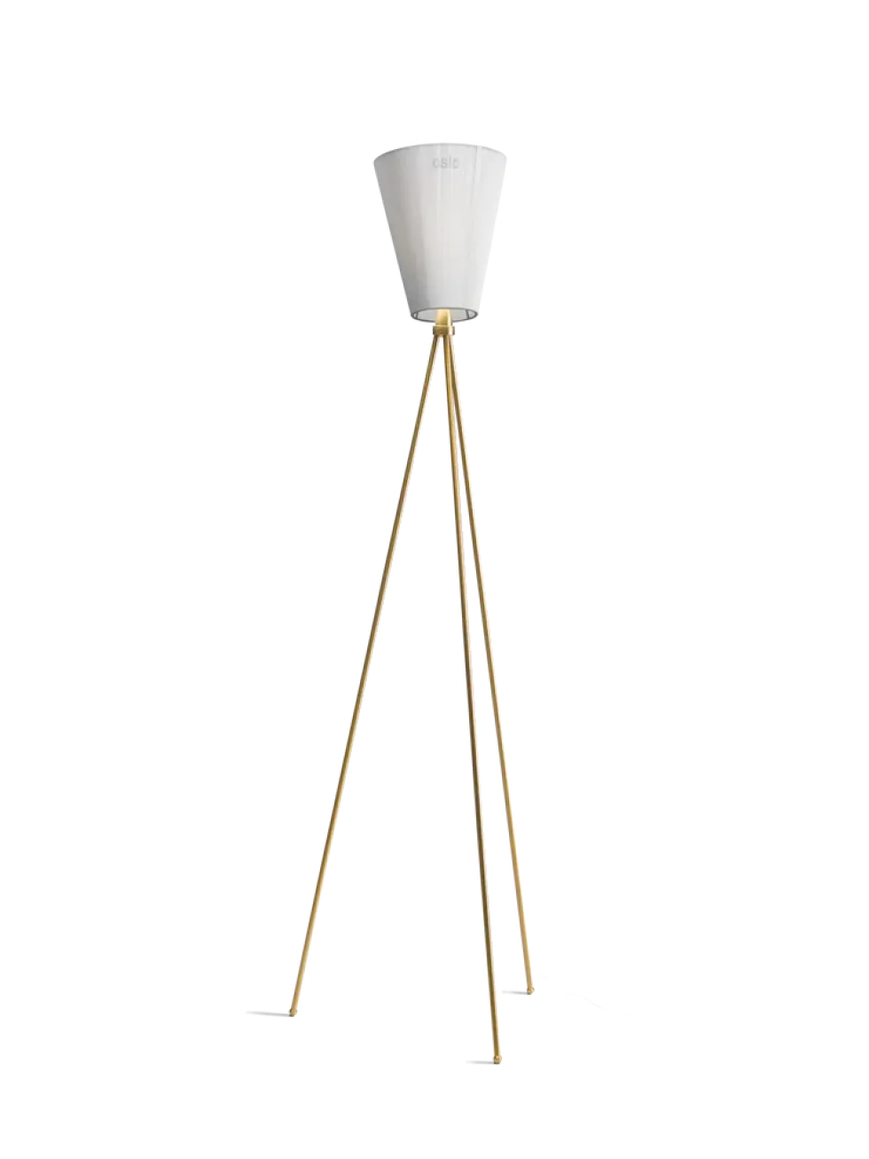 Oslo Wood gulvlampe gull med skjerm