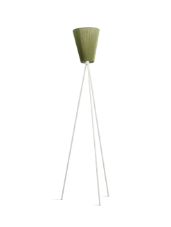 Oslo Wood gulvlampe hvit med skjerm