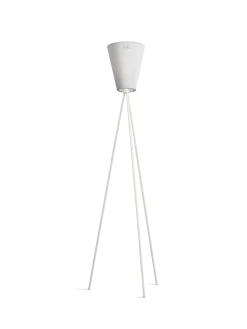 Oslo Wood gulvlampe hvit med skjerm