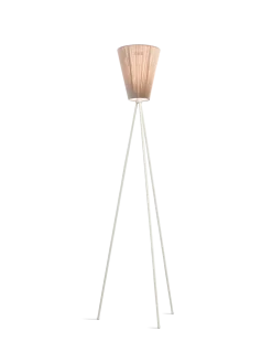 Oslo Wood gulvlampe hvit med skjerm