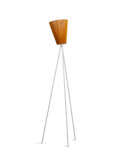 Oslo Wood gulvlampe lysegrå med skjerm