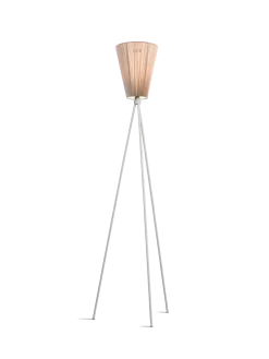 Oslo Wood gulvlampe lysegrå med skjerm