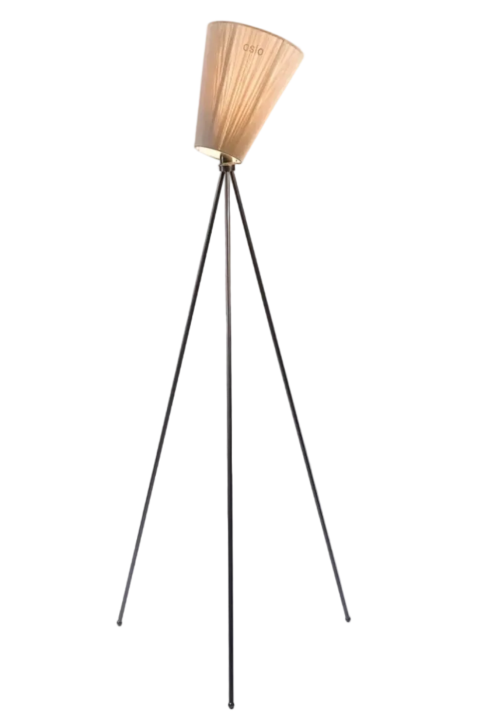 Oslo Wood gulvlampe sort med skjerm