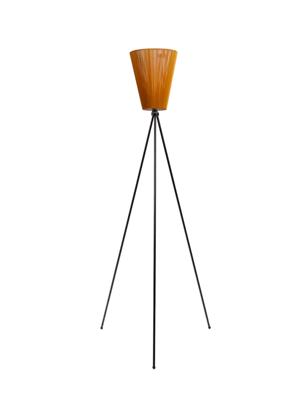 Oslo Wood gulvlampe sort med skjerm