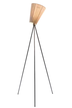 Oslo Wood gulvlampe sort med skjerm