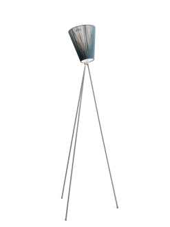 Oslo Wood gulvlampe stål med skjerm