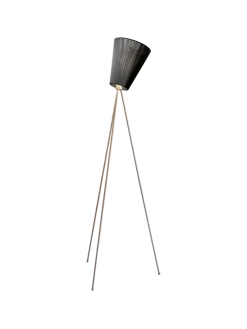 Oslo Wood gulvlampe stål med skjerm