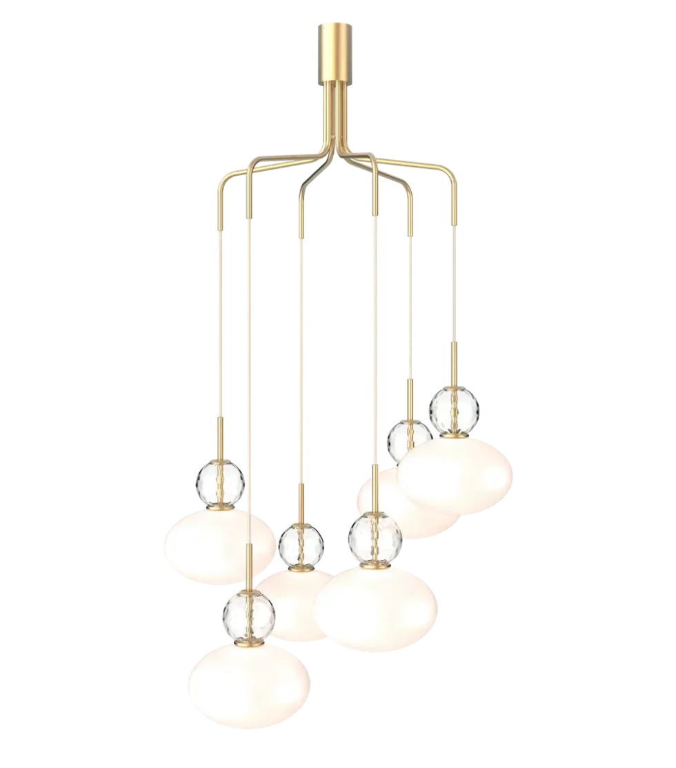 Rizzatto cluster 6 taklampe - 6 lys klynge