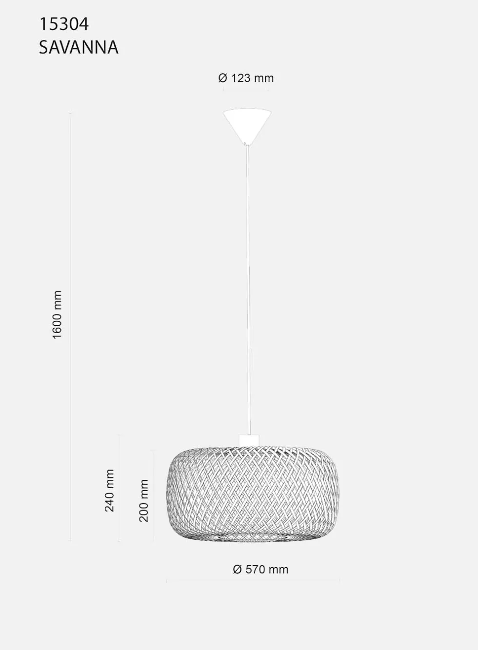 Savanna taklampe Ø57