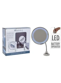 Sminkespeil m/sugekopp batteridrevet