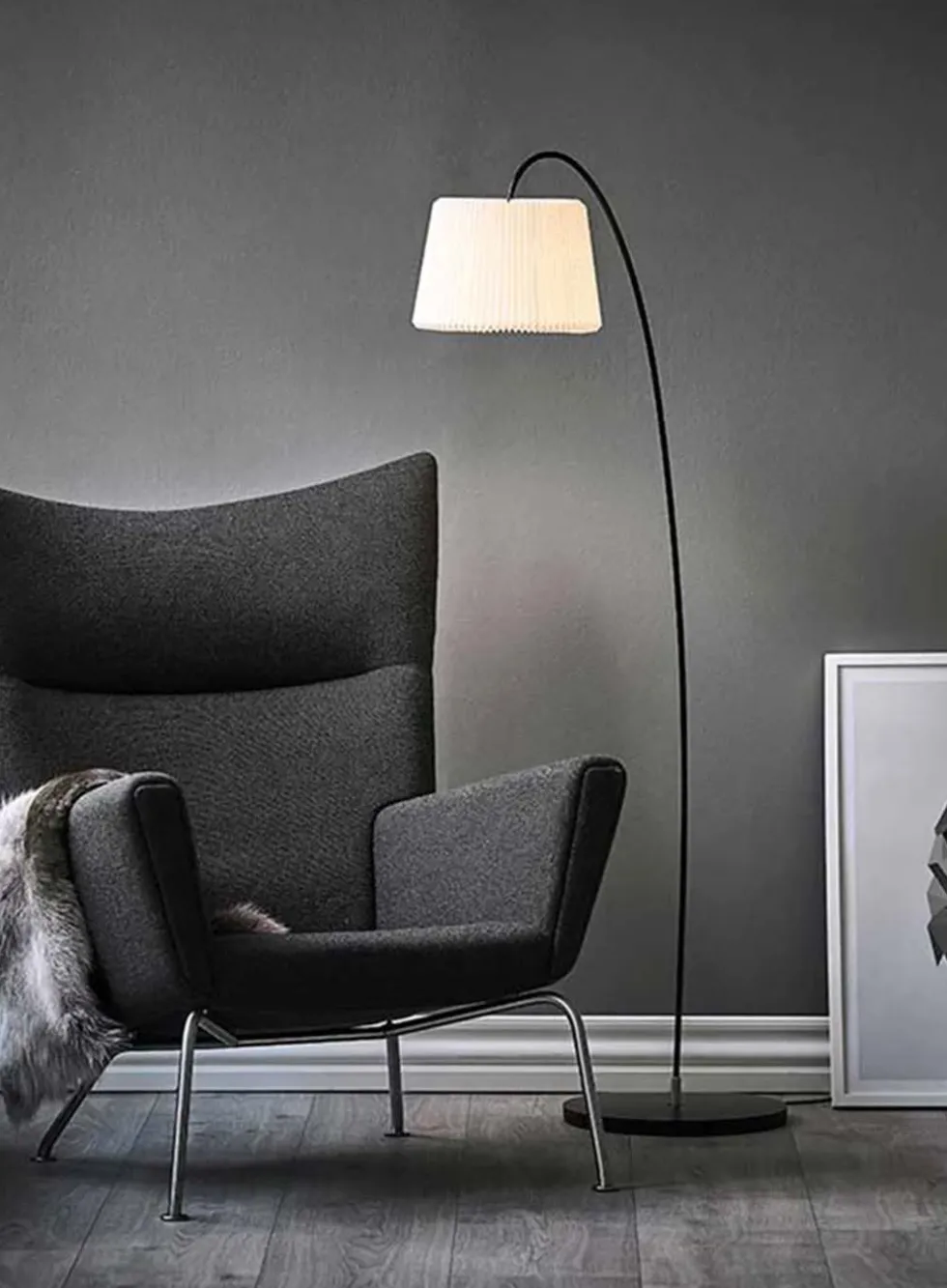 Snowdrop gulvlampe m/skjerm
