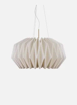 Softly pleated medium taklampe Ø94